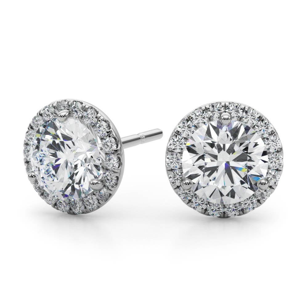 Round Halo Diamond Earrings · 2.73 ct tw