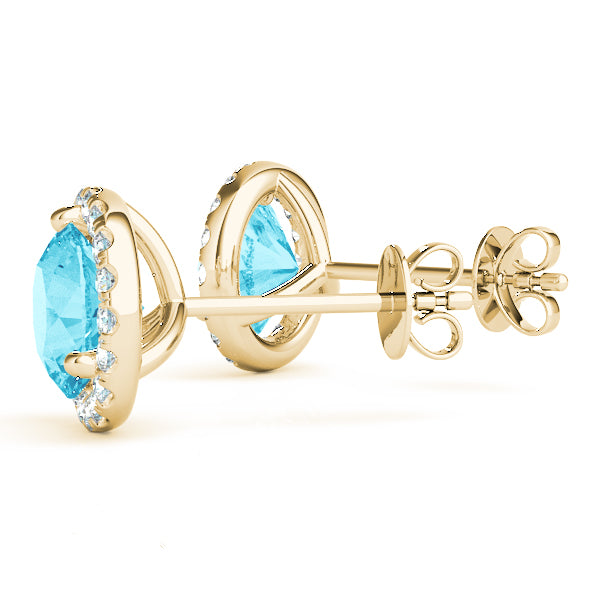 Round Halo Diamond Earrings · 0.82 ct tw