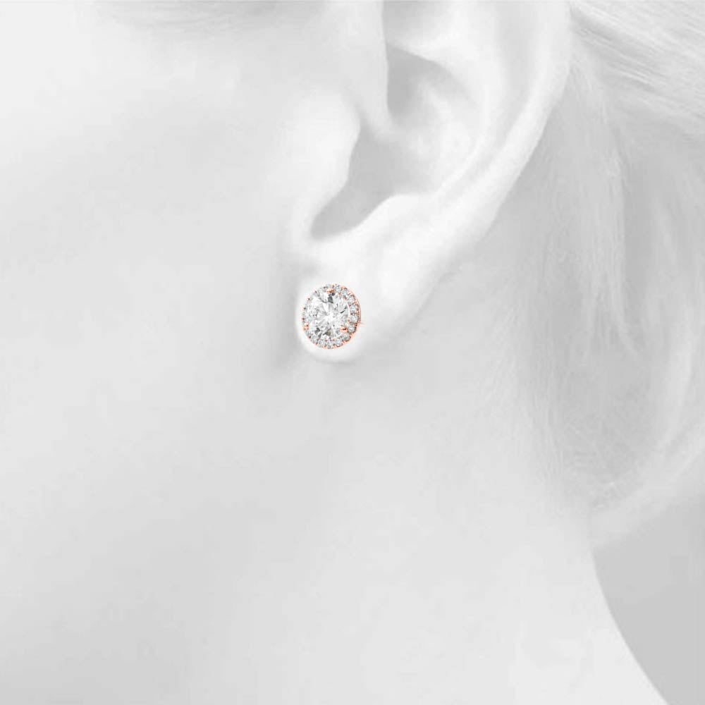 Round Halo Diamond Earrings · 1.76 ct tw