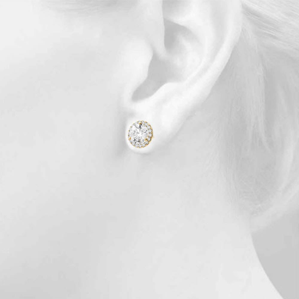 Round Halo Diamond Earrings · 2.73 ct tw