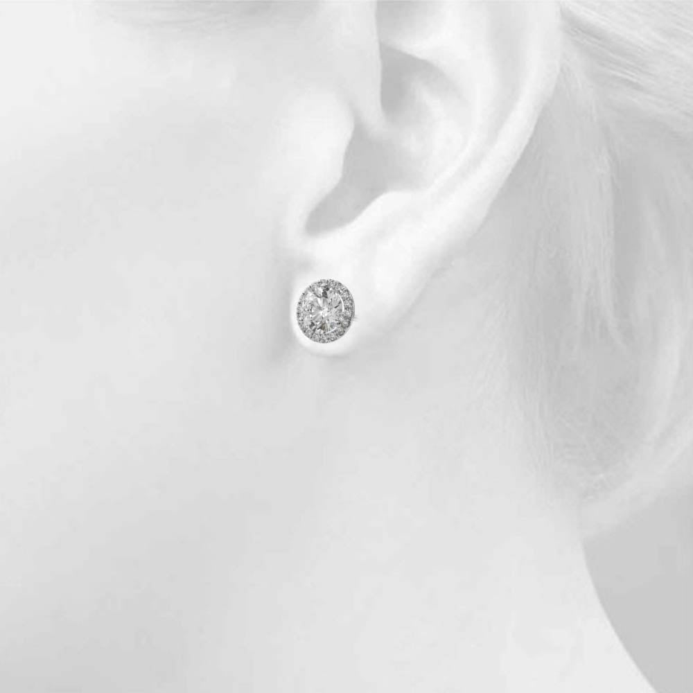Round Halo Diamond Earrings · 2.73 ct tw