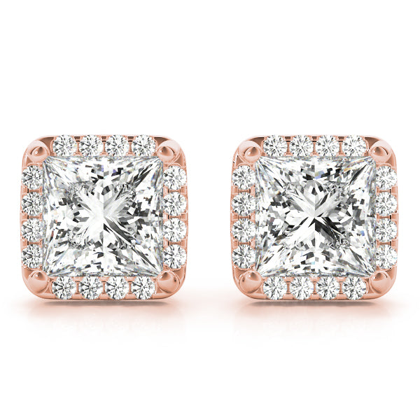 Square Halo Diamond Earrings · 0.64 ct tw