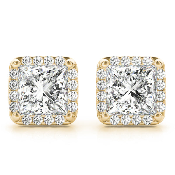 Square Halo Diamond Earrings · 4.36 ct tw