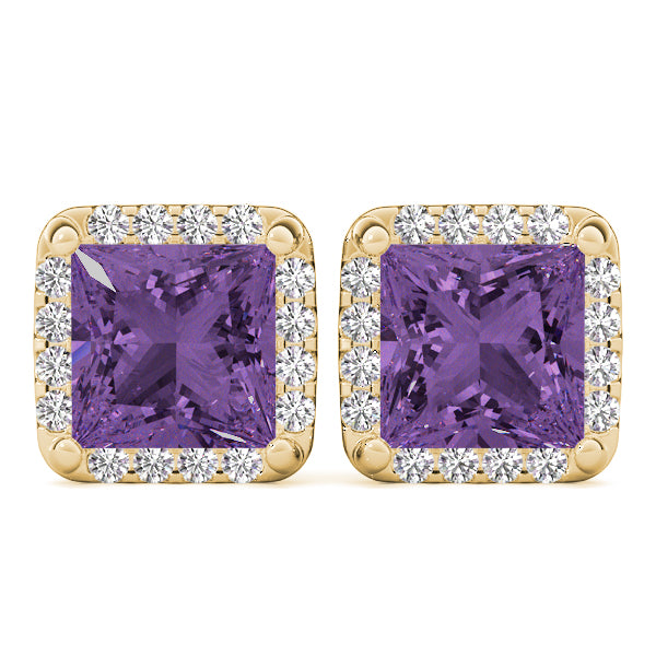 Square Halo Diamond Earrings · 0.64 ct tw