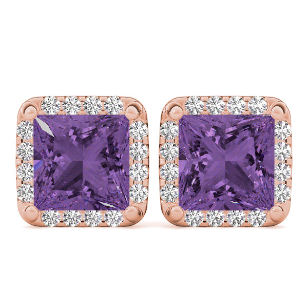 Square Halo Diamond Earrings · 0.64 ct tw