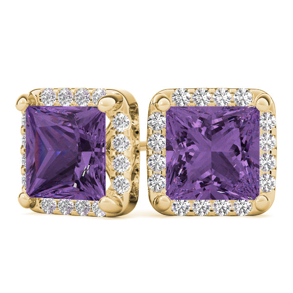 Square Halo Diamond Earrings · 0.64 ct tw