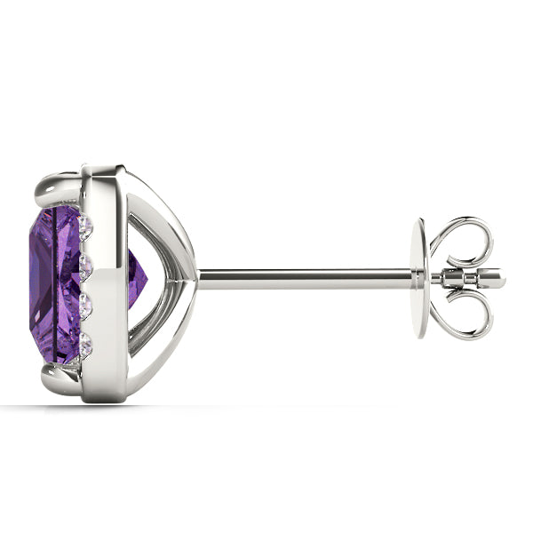 Square Halo Diamond Earrings · 4.36 ct tw