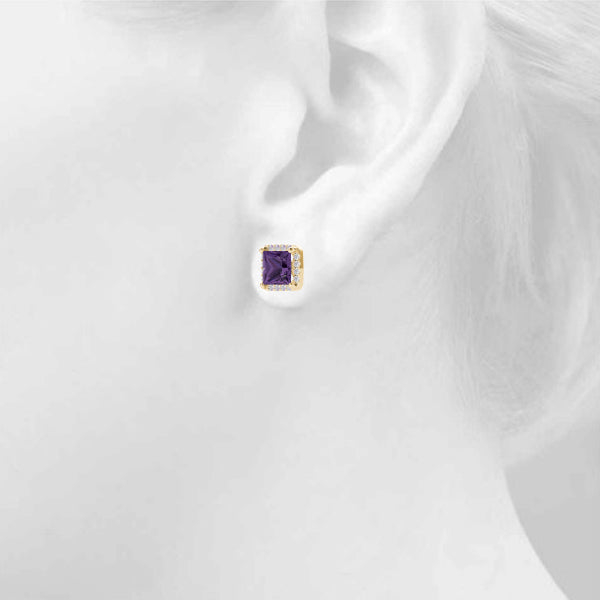Square Halo Diamond Earrings · 0.64 ct tw