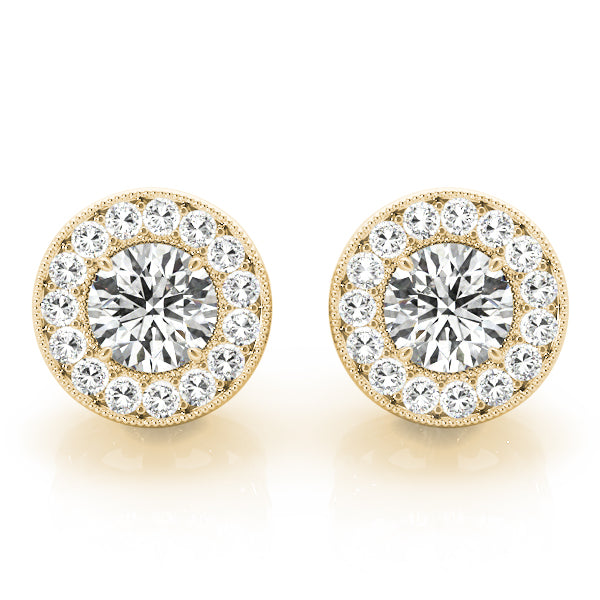 Round Halo Diamond Earrings · 1.28 ct tw