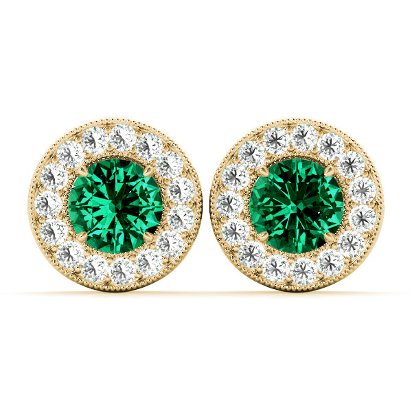 Round Halo Diamond Earrings · 0.76 ct tw