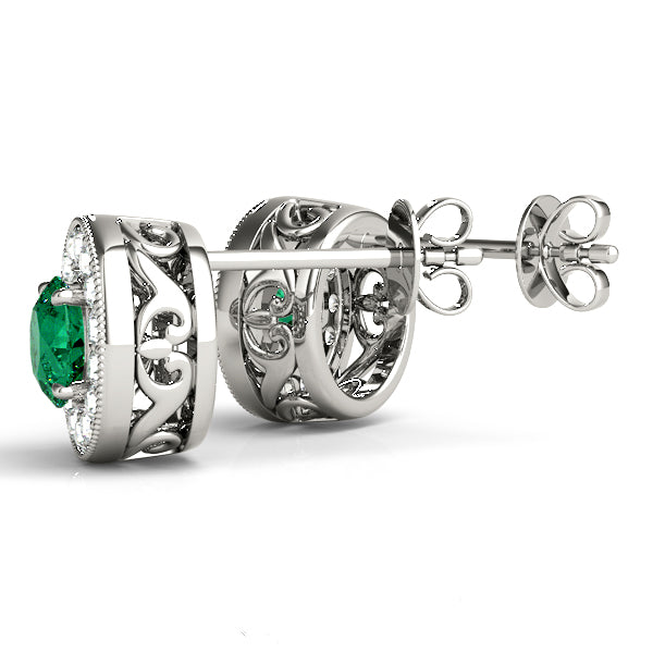 Round Halo Diamond Earrings · 0.76 ct tw