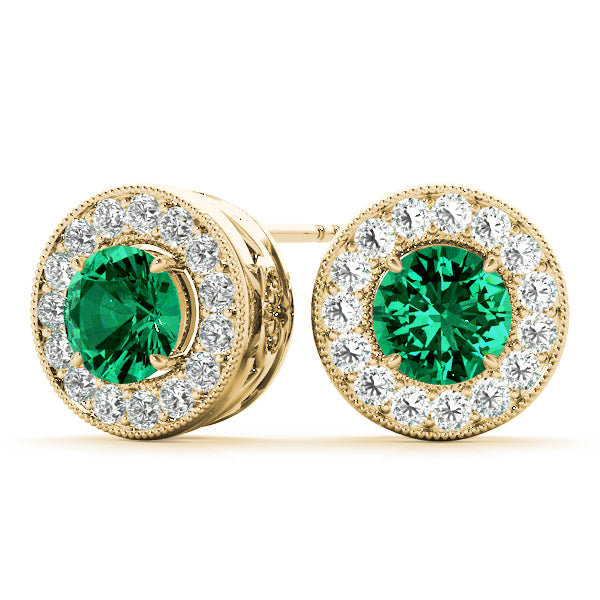 Round Halo Diamond Earrings · 1.28 ct tw
