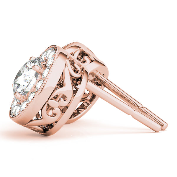 Round Halo Diamond Earrings · 0.76 ct tw