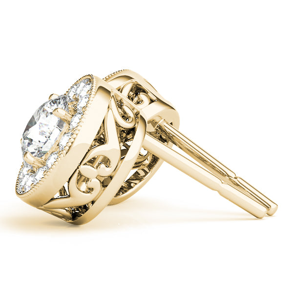 Round Halo Diamond Earrings · 1.28 ct tw