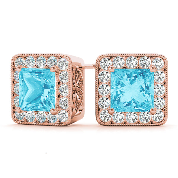 Square Halo Diamond Earrings · 1.82 ct tw