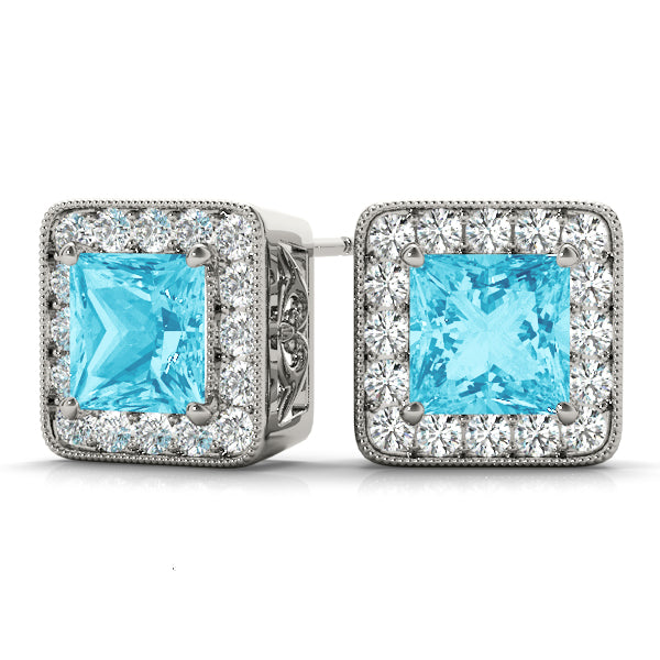 Square Halo Diamond Earrings · 1.82 ct tw