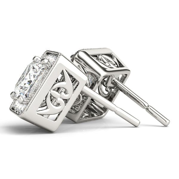 Square Halo Diamond Earrings · 3.10 ct tw
