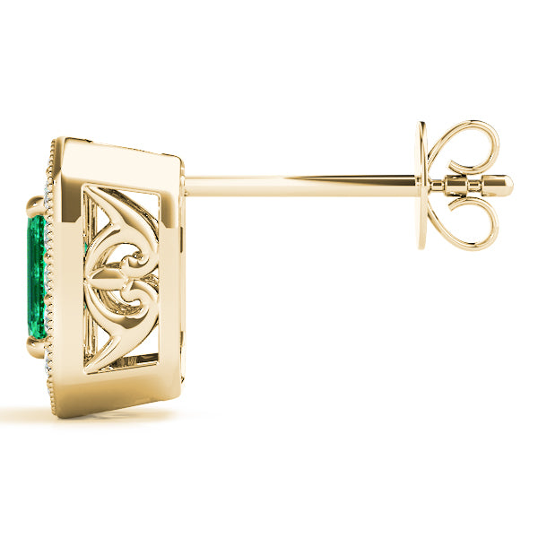 Emerald Halo Diamond Earrings · 1.56 ct tw