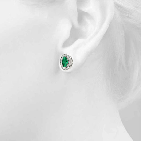 Oval Halo Diamond Earrings · 0.78 ct tw