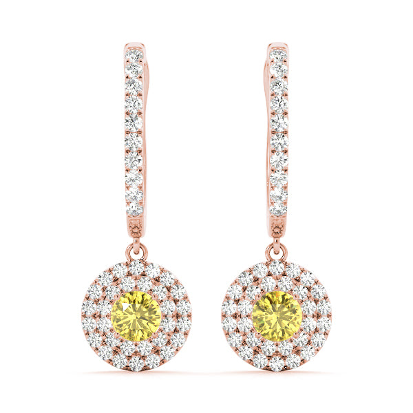 Round Halo Diamond Earrings · 1.56 ct tw