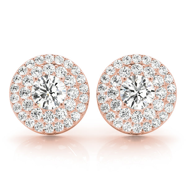 Round Halo Diamond Earrings · 1.56 ct tw