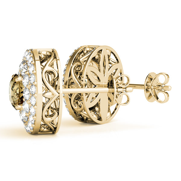 Round Halo Diamond Earrings · 1.30 ct tw