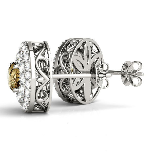 Round Halo Diamond Earrings · 1.92 ct tw