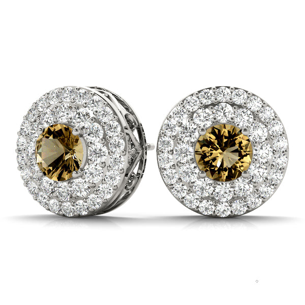 Round Halo Diamond Earrings · 1.30 ct tw
