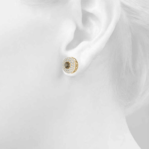 Round Halo Diamond Earrings · 1.30 ct tw