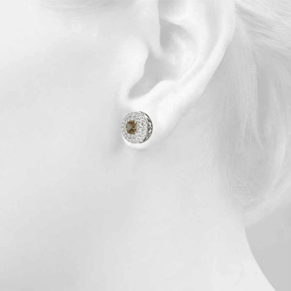 Round Halo Diamond Earrings · 1.92 ct tw
