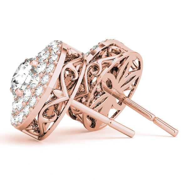 Round Halo Diamond Earrings · 1.30 ct tw