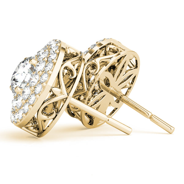 Round Halo Diamond Earrings · 1.56 ct tw