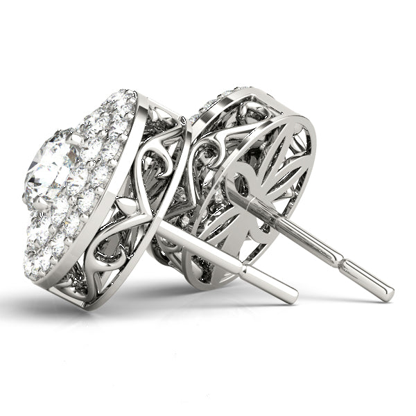 Round Halo Diamond Earrings · 1.30 ct tw