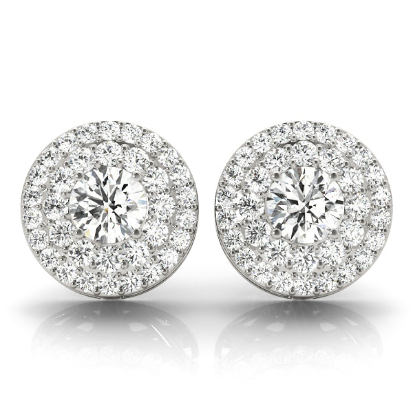 Round Halo Diamond Earrings · 1.56 ct tw