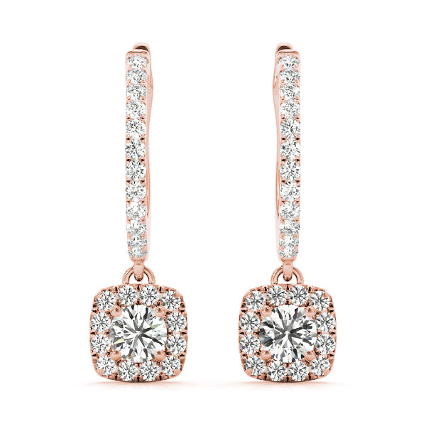 Round Halo Diamond Earrings · 1.00 ct tw