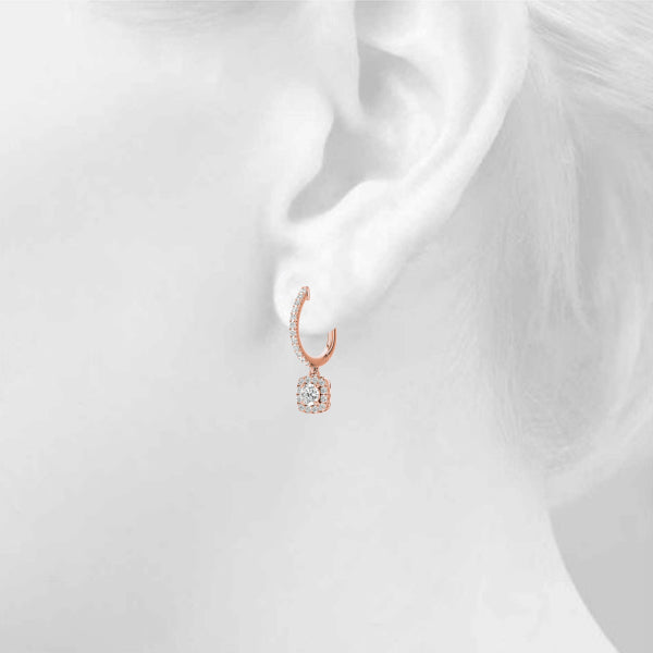 Round Halo Diamond Earrings · 0.54 ct tw