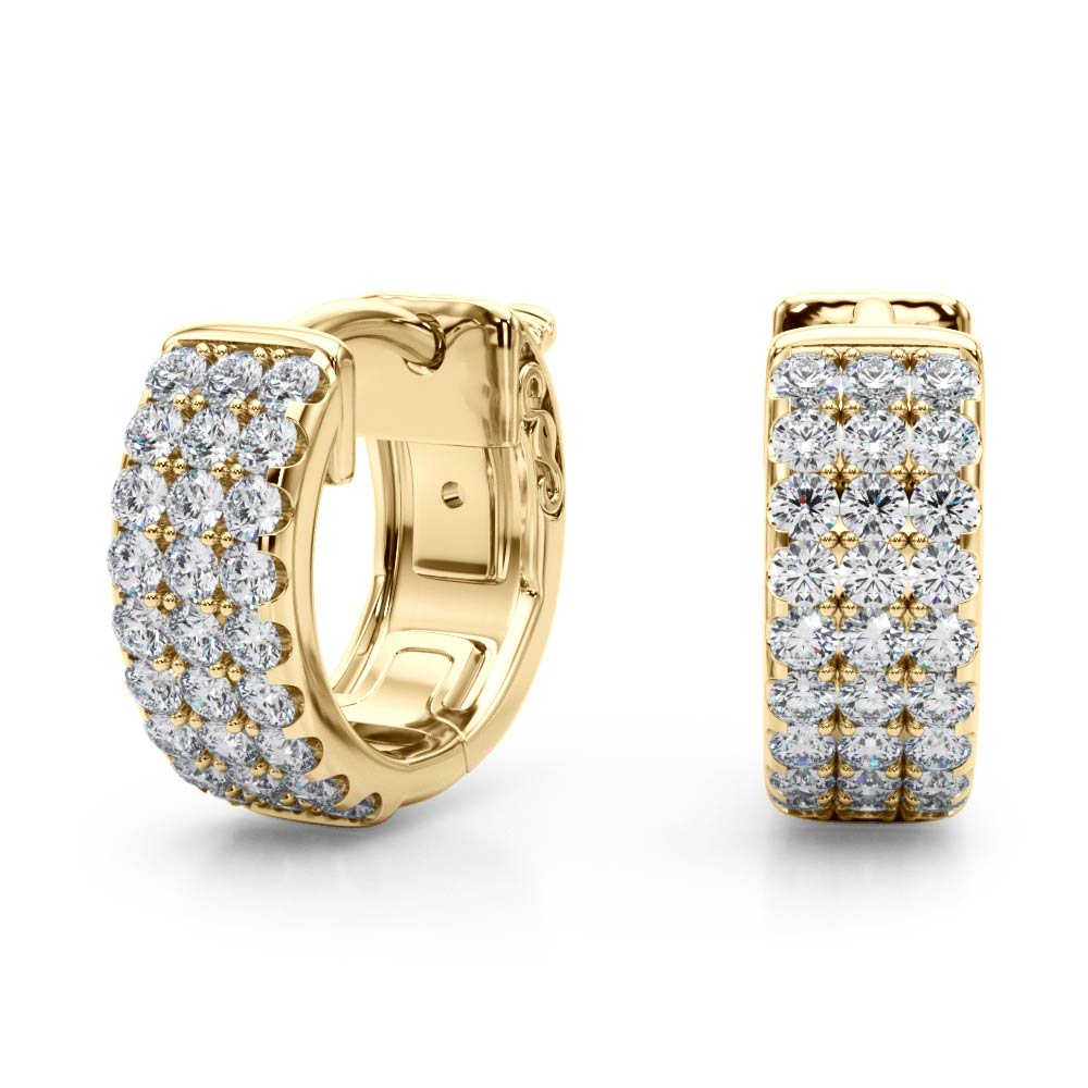 0.5 Inch 3 Row Flat Diamond Hoop · 0.54 ct tw