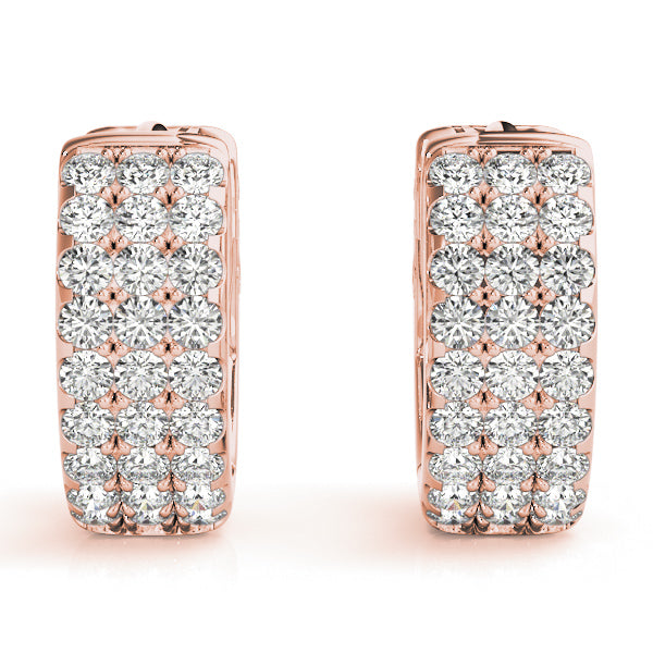 0.5 Inch 3 Row Flat Diamond Hoop · 0.54 ct tw