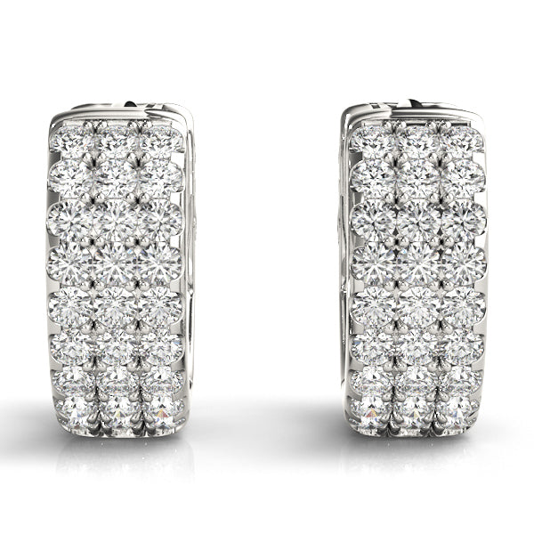0.5 Inch 3 Row Flat Diamond Hoop · 0.54 ct tw