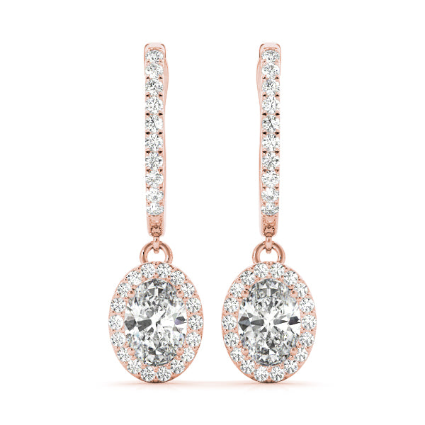 Oval Halo Diamond Earrings · 0.53 ct tw