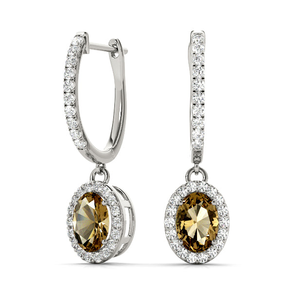 Oval Halo Diamond Earrings · 0.91 ct tw