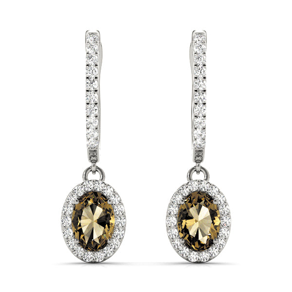 Oval Halo Diamond Earrings · 0.91 ct tw