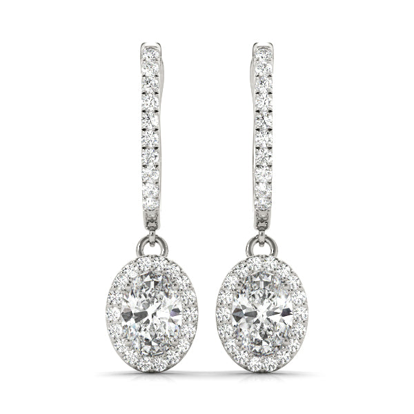 Oval Halo Diamond Earrings · 0.91 ct tw