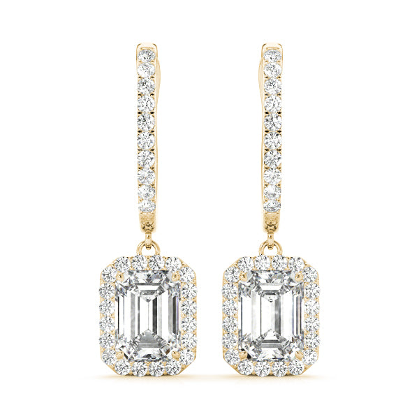 Emerald Halo Diamond Earrings · 1.67 ct tw