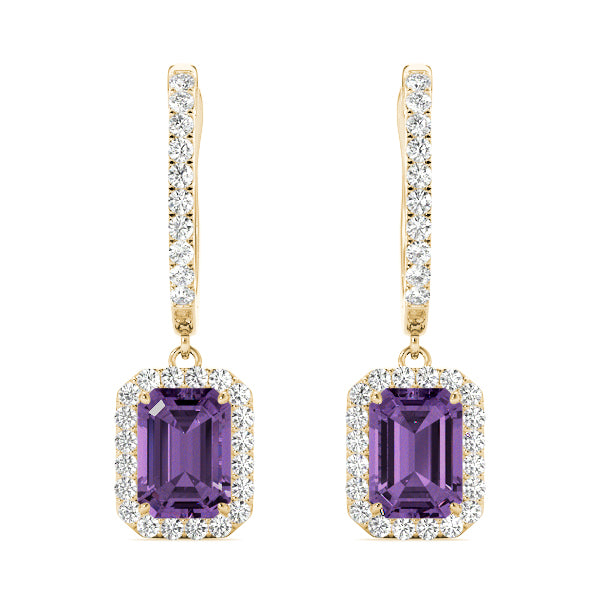 Emerald Halo Diamond Earrings · 4.62 ct tw