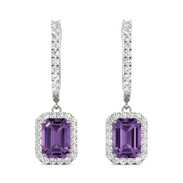 Emerald Halo Diamond Earrings · 4.62 ct tw