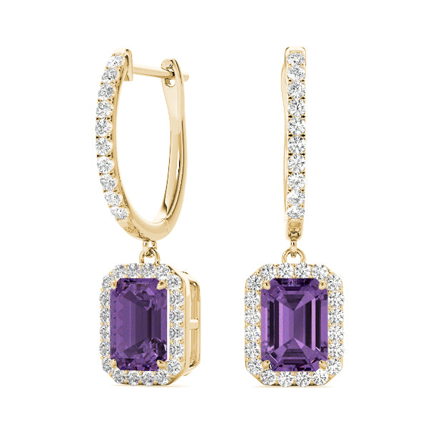 Emerald Halo Diamond Earrings · 4.62 ct tw
