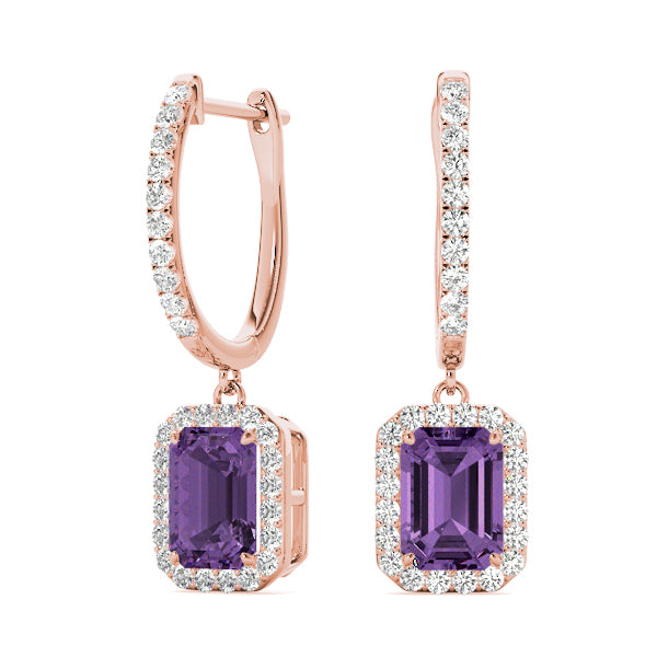 Emerald Halo Diamond Earrings · 1.67 ct tw