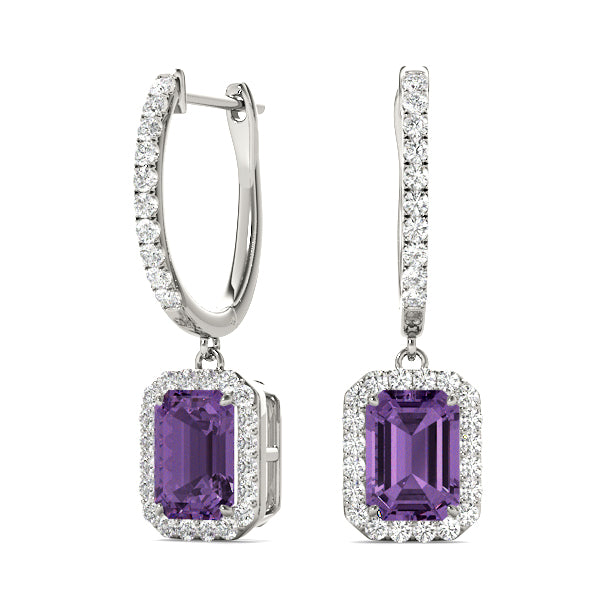 Emerald Halo Diamond Earrings · 4.56 ct tw