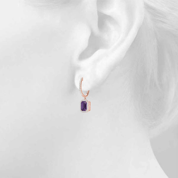Emerald Halo Diamond Earrings · 4.62 ct tw